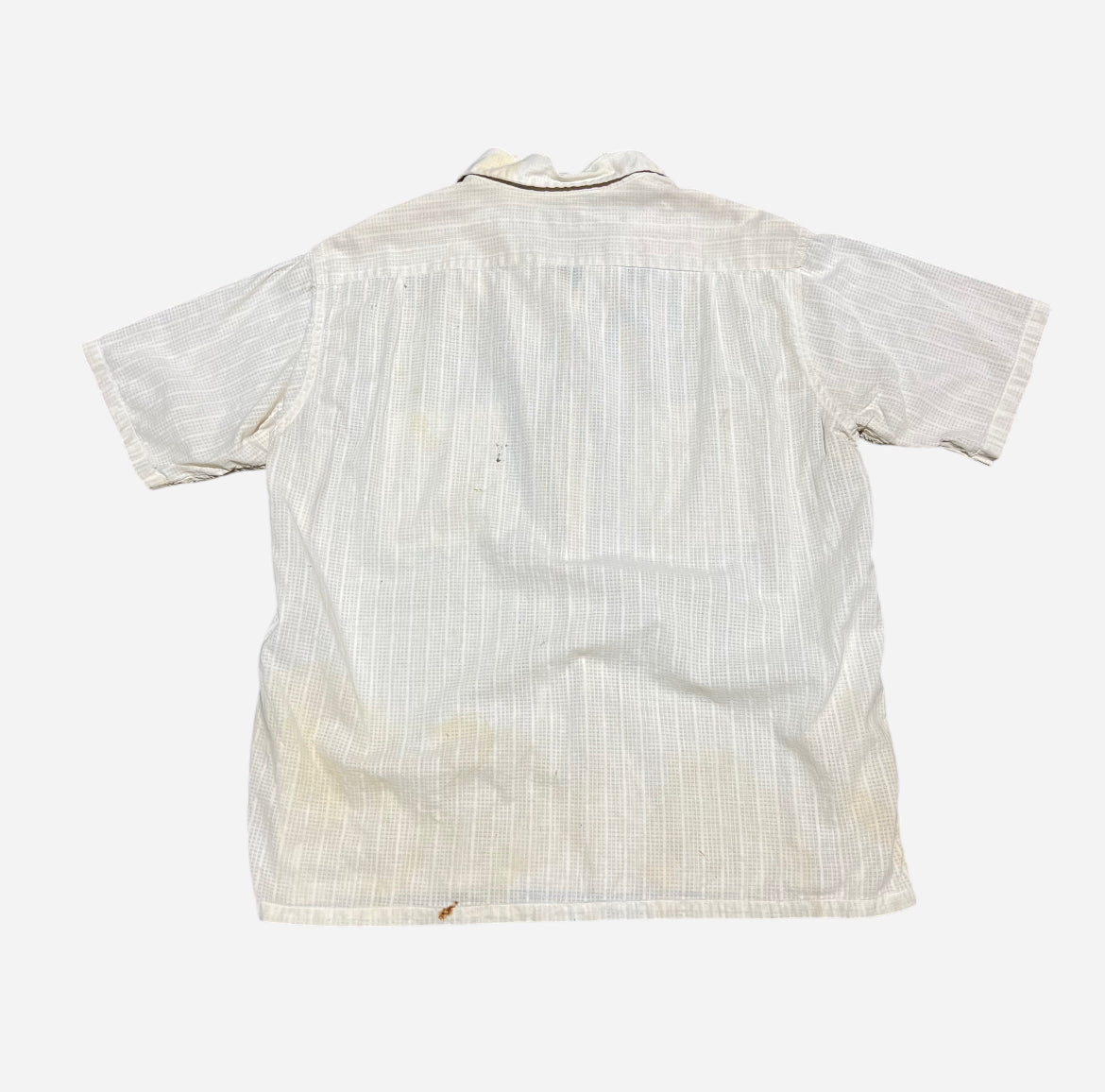 1950s White cotton loop collar shirt (M/L)
