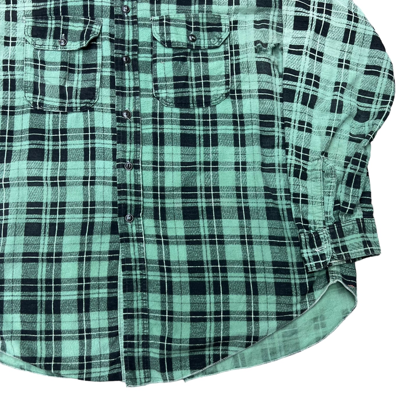 1940s The Big Favorite green plaid cotton flannel shirt (L/XL)