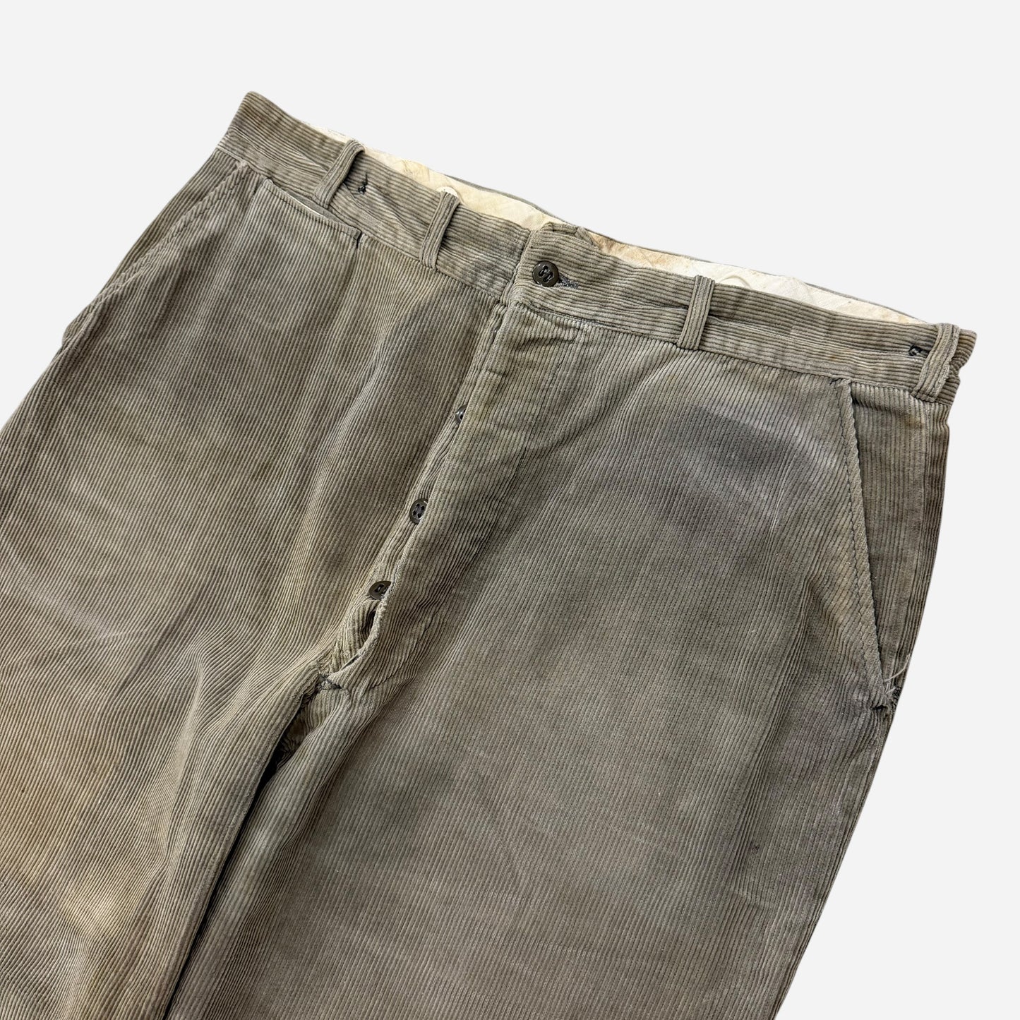 1940s Corduroy button fly work pants (34w)