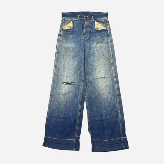 1940s N&W mule flap denim jeans (29w)