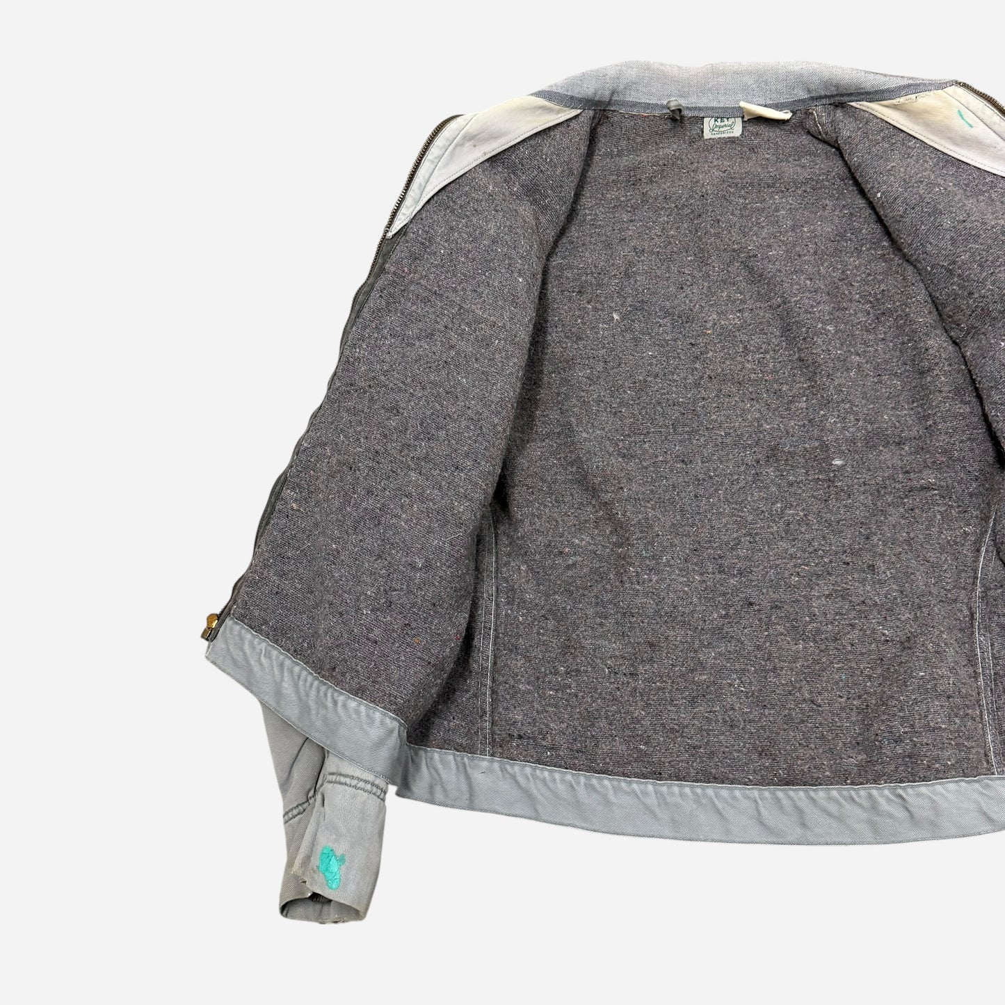 1950s Key brand gray cotton belt back work jacket (M/L)