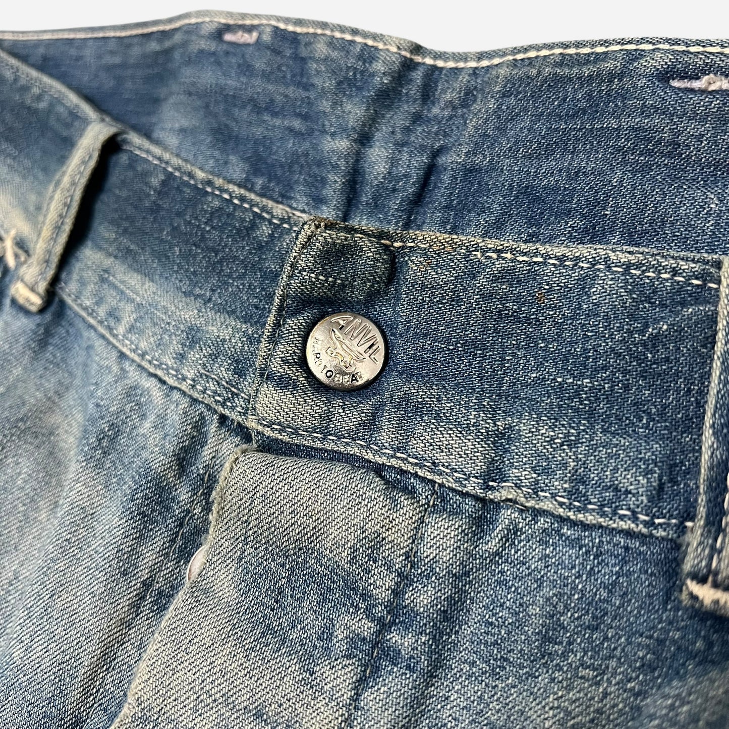 1940s Anvil lace back donut button fly repaired jeans (32w)