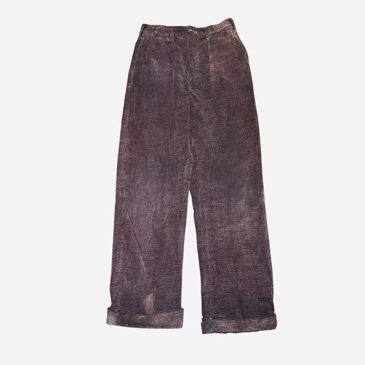 1940s Burgundy tweeduroy pants (26w)