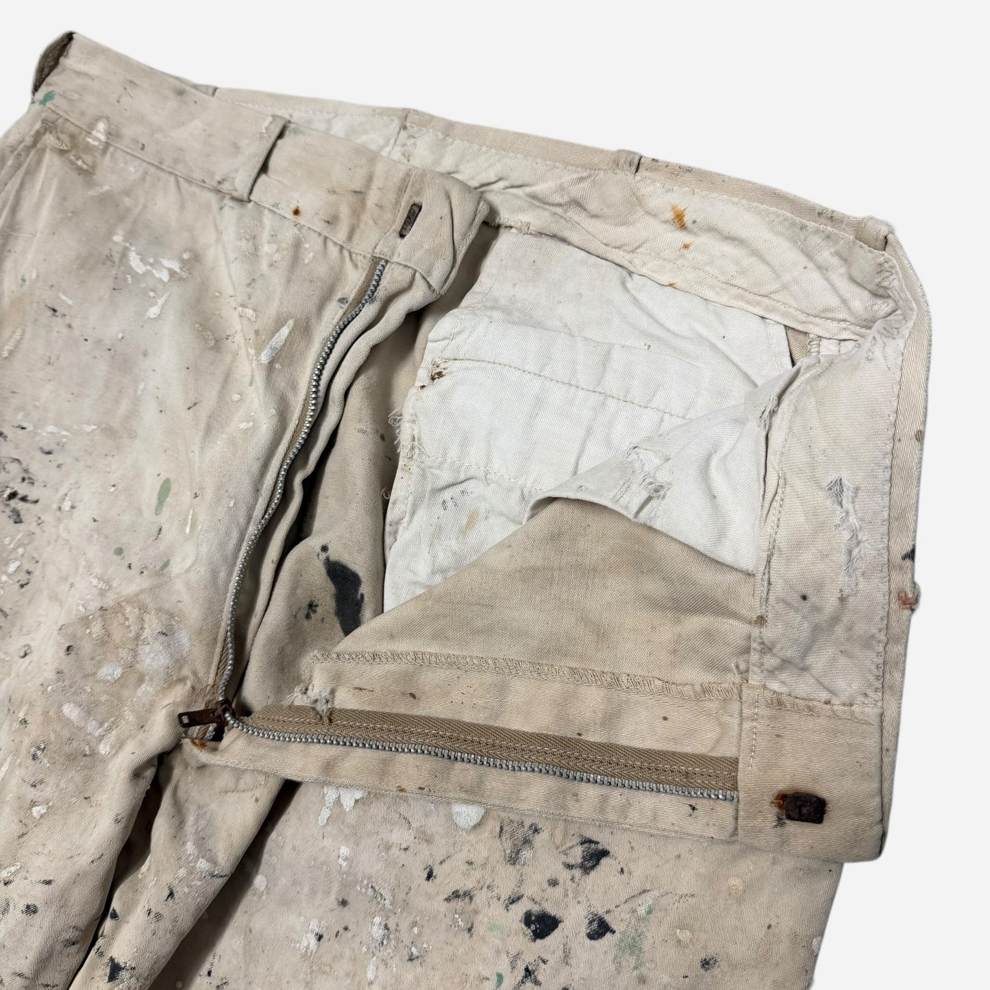 1960s Cotton paint splattered pants (30w)