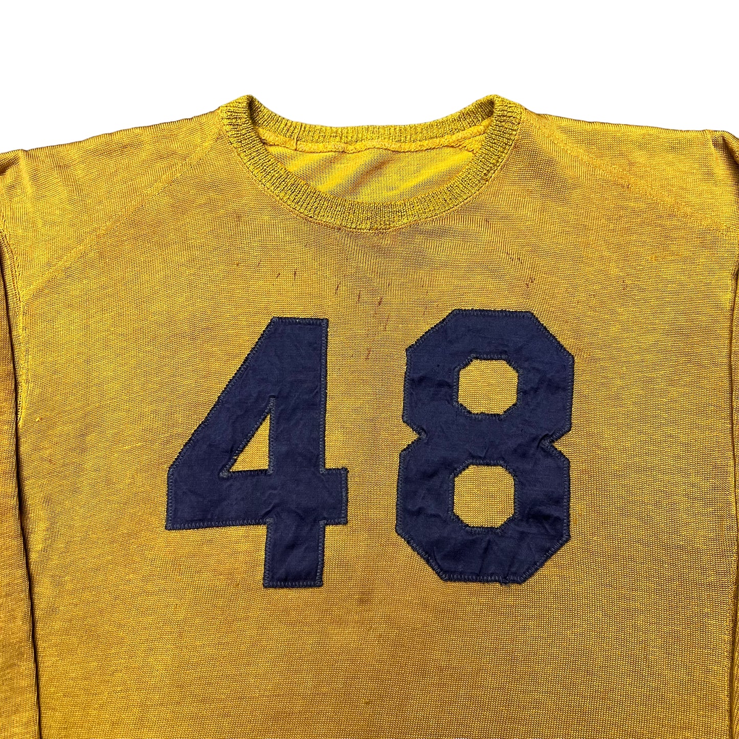 1940s-1950s Rawling’s yellow rayon jersey (M)