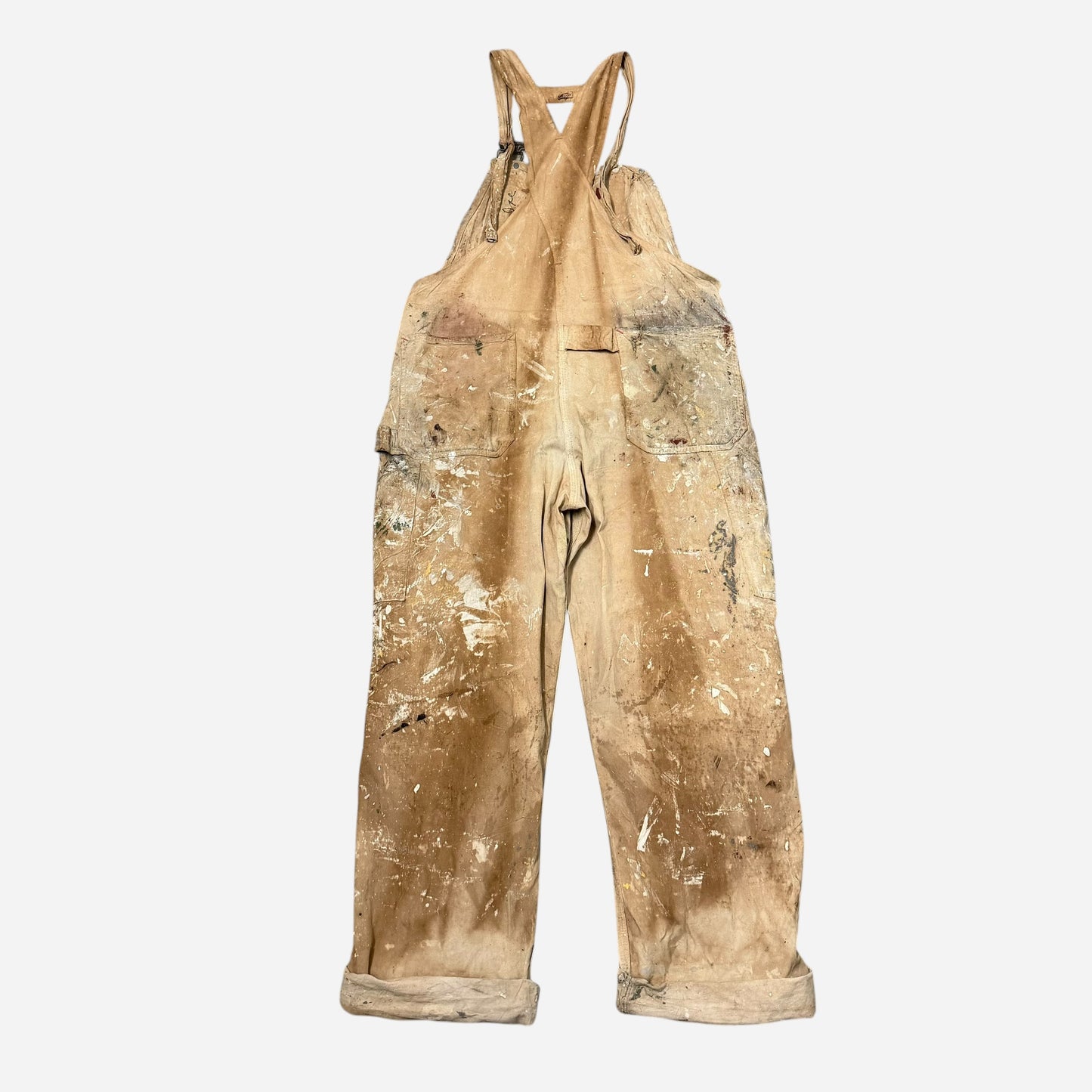 1940s Madewell white painter cloth overalls (40w)