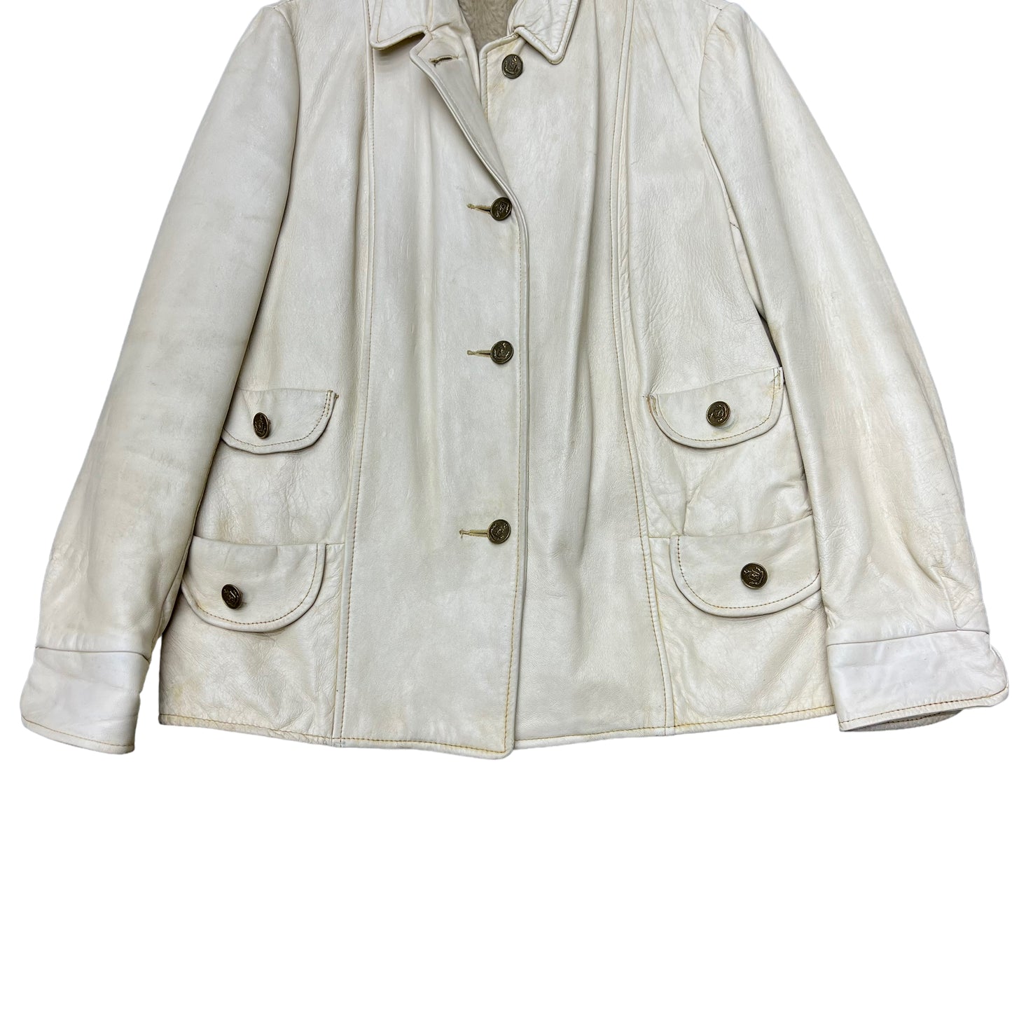 1950s Women’s white leather jacket