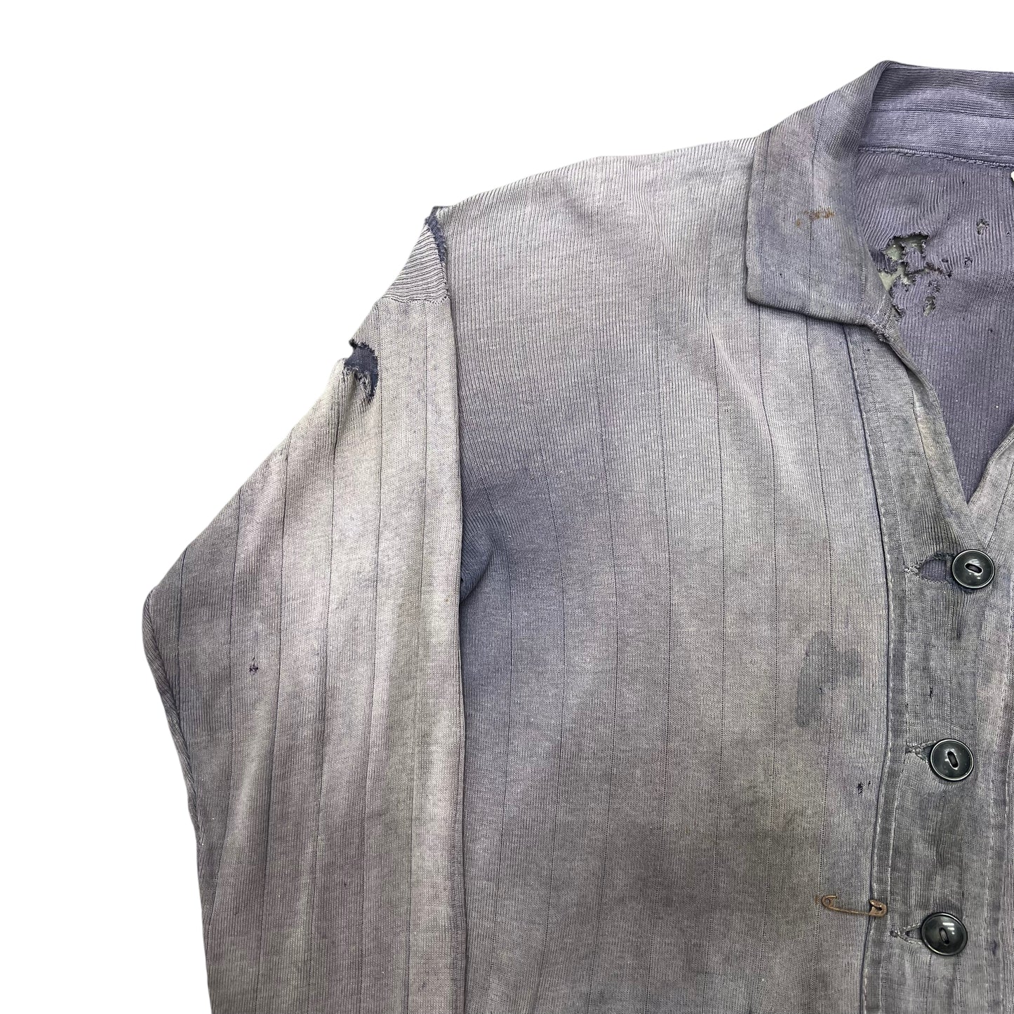 1940s Sun faded & distressed purple cotton cardigan (S/M)