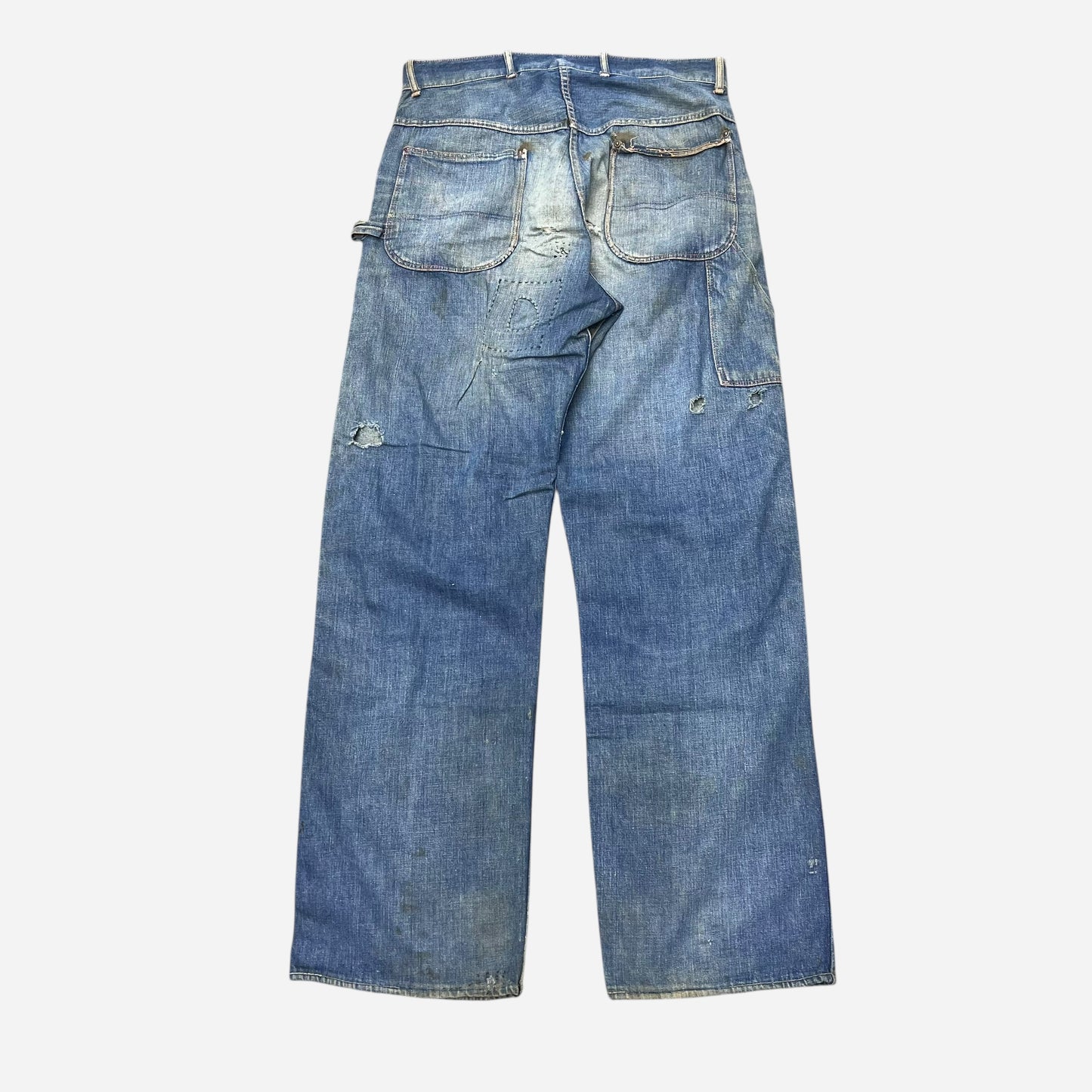 1930s Unbranded donut button fly carpenter denim jeans (32w)