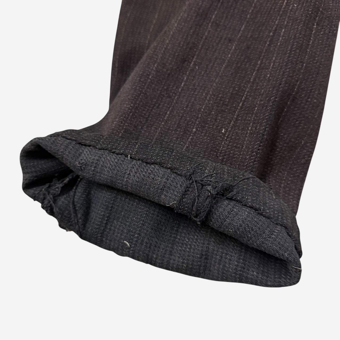 1900s Wool/cotton blend dark purple buckle back pants (35w)