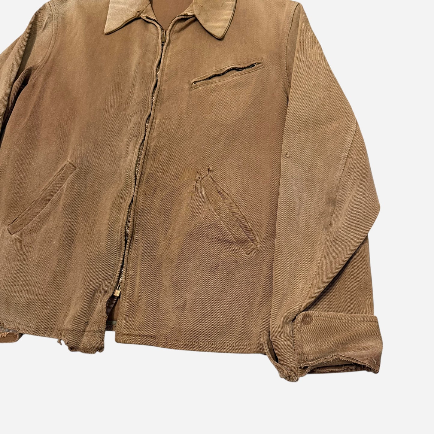 1940s Brown whipcord belt back jacket (M)