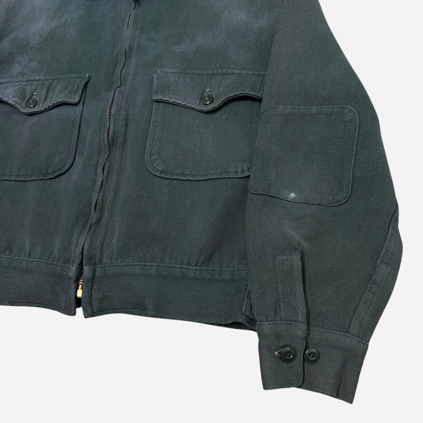 1950s Green cotton whipcord boxy work jacket (M)