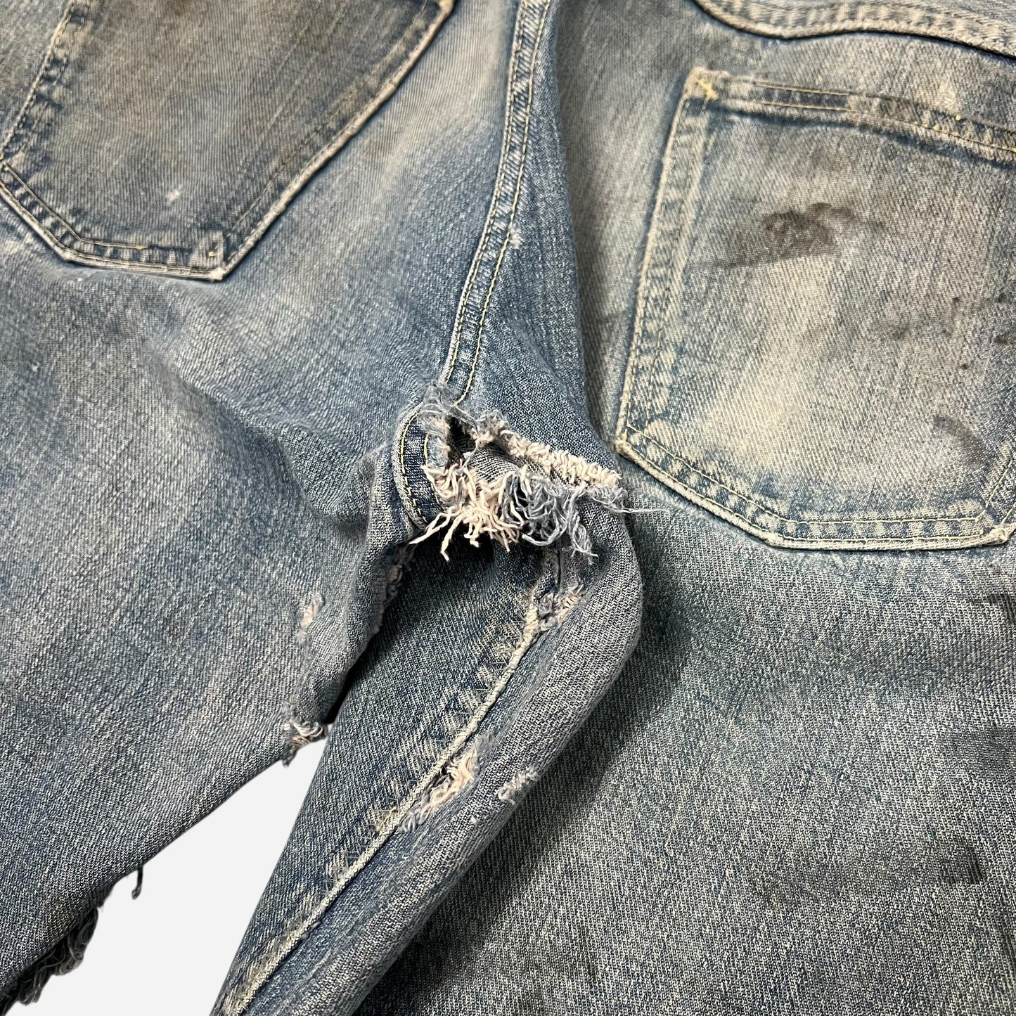 1950s Foremost half selvedge oil stained jeans (32w)