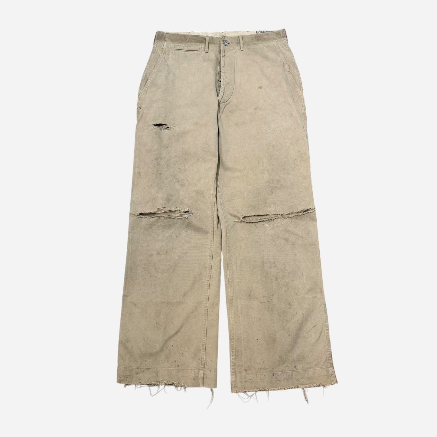 1930s US Army zinc button khaki chinos (30w)