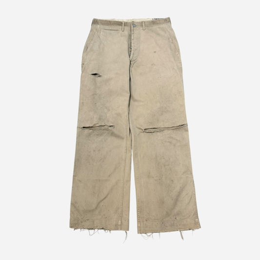 1930s US Army zinc button khaki chinos (30w)