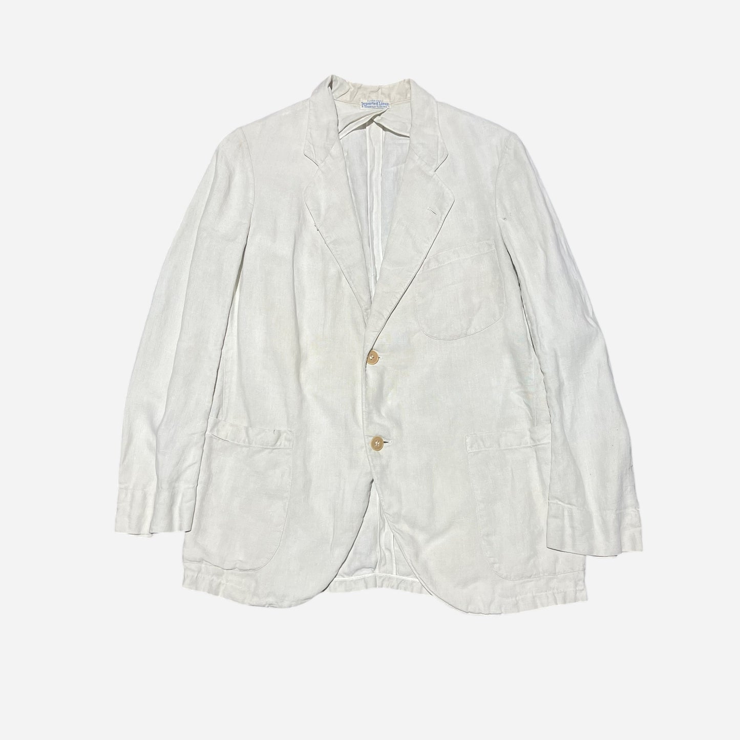 1920s 1930s White linen sack cut summer jacket (S/M)
