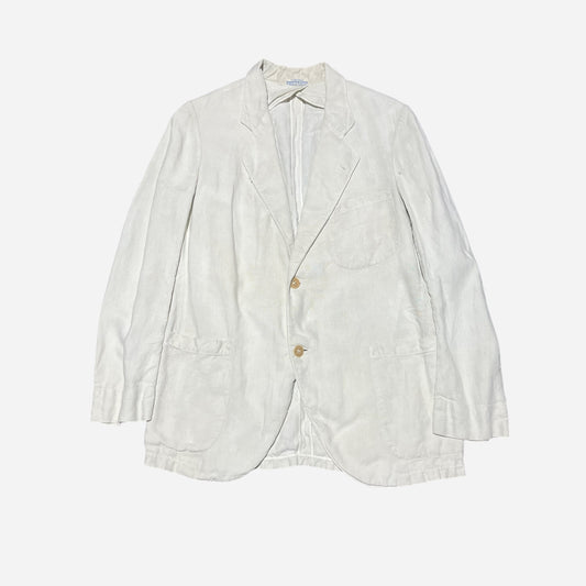 1920s 1930s White linen sack cut summer jacket (S/M)