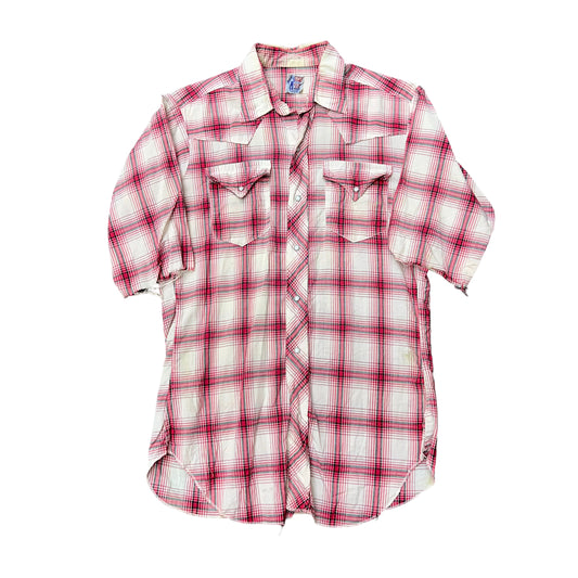 1950s Levi’s red plaid pearl snap shirt (M)