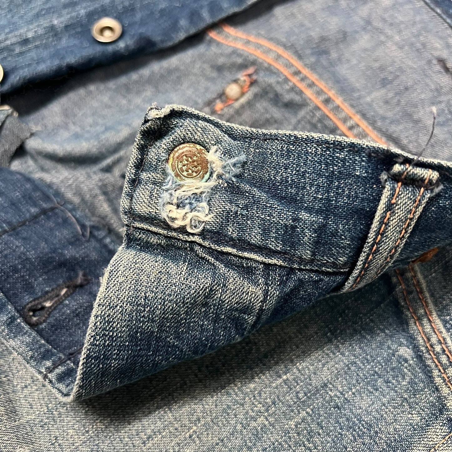 1940s Fatigue pocket donut button fly jeans (33w)