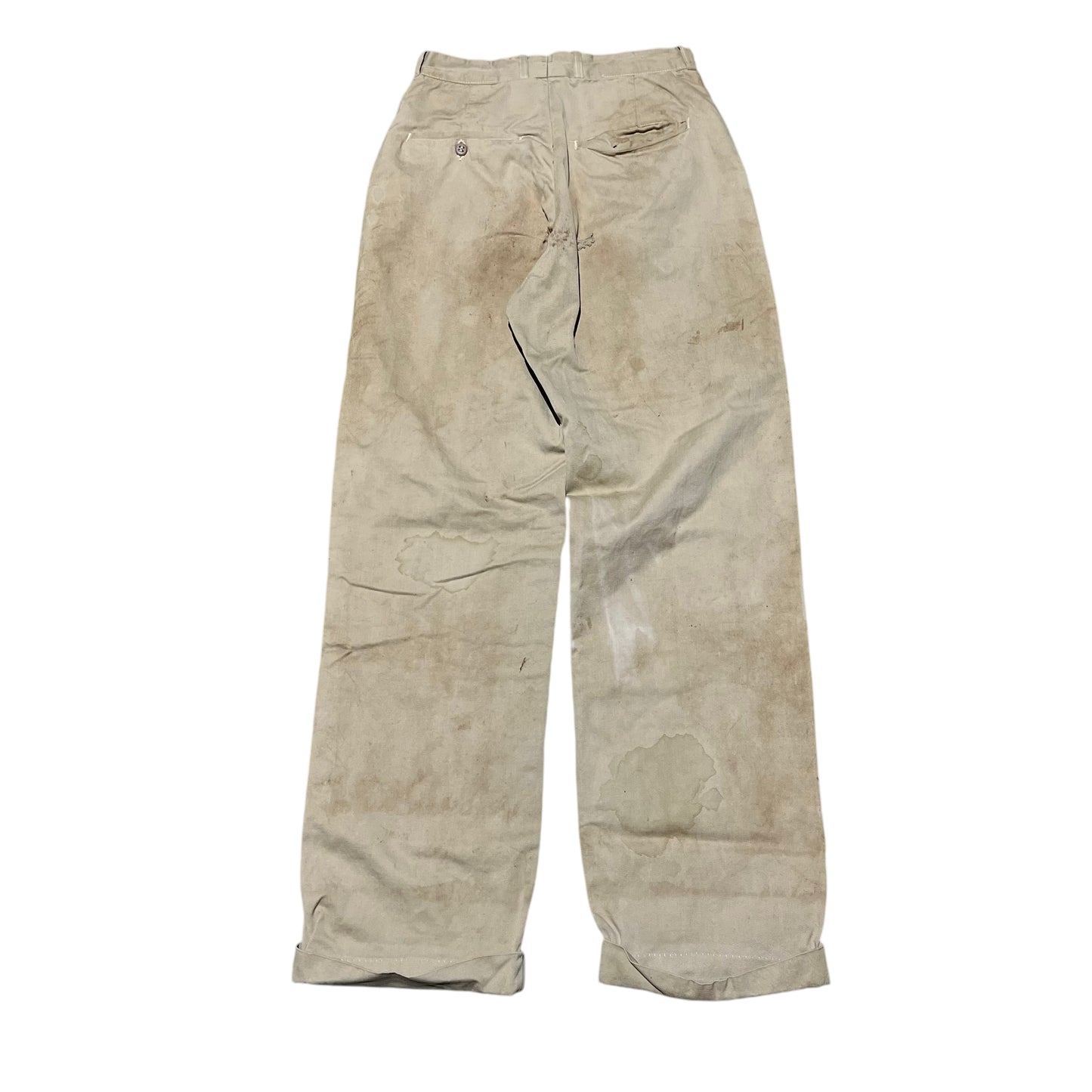 1940s Anvil button fly khaki chino work pants (26w)