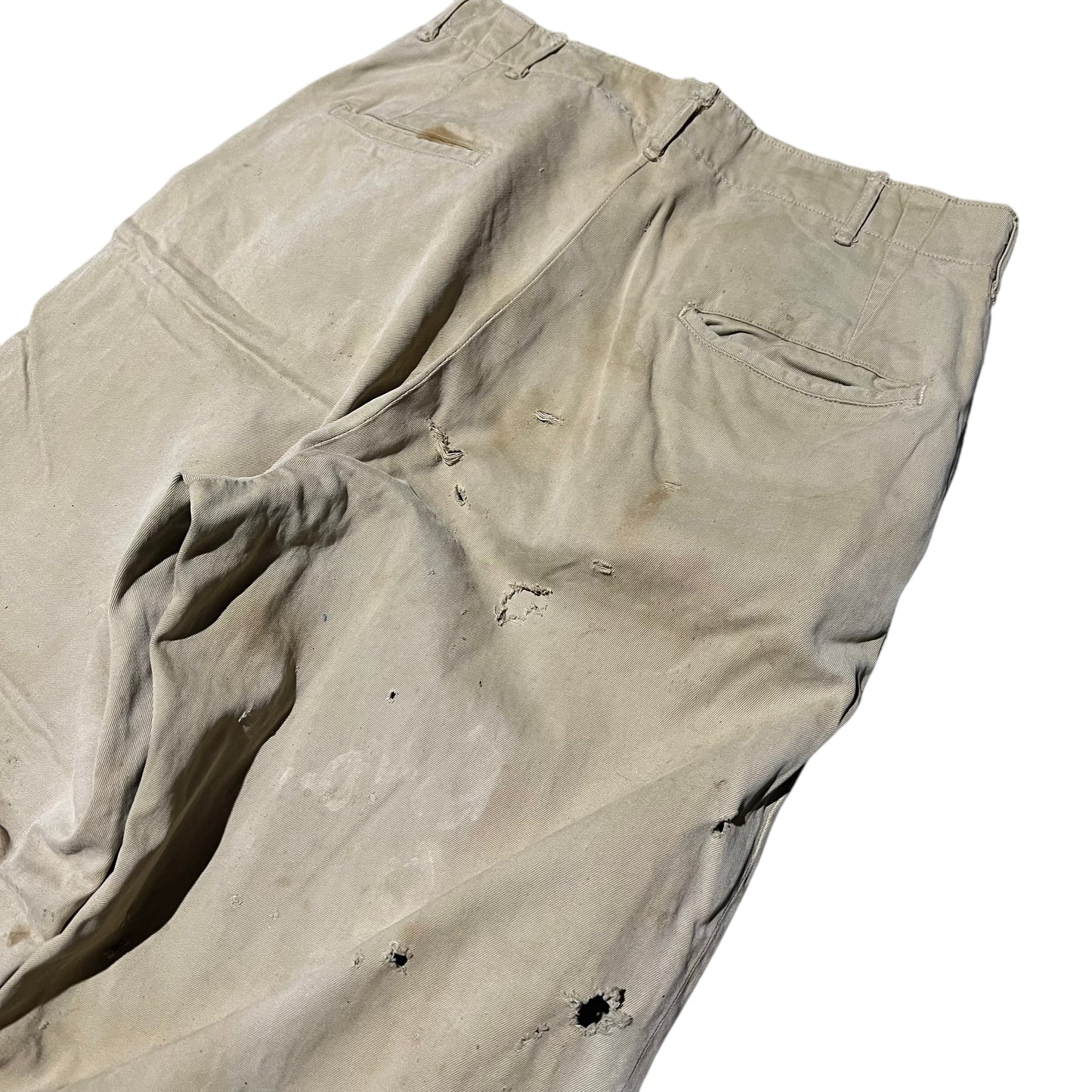 1940s US Army button fly khaki chino pants (31w)