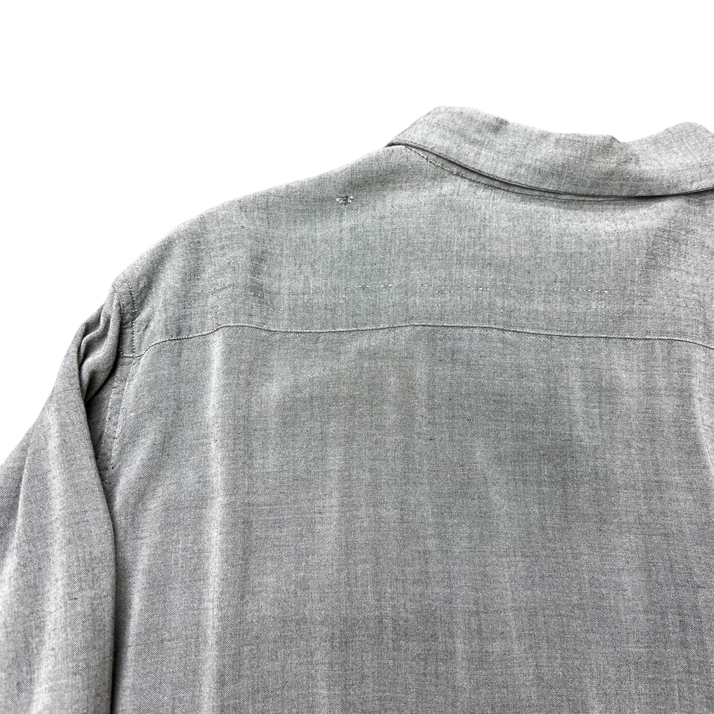 1950s Grey rayon loop collar shirt (L)