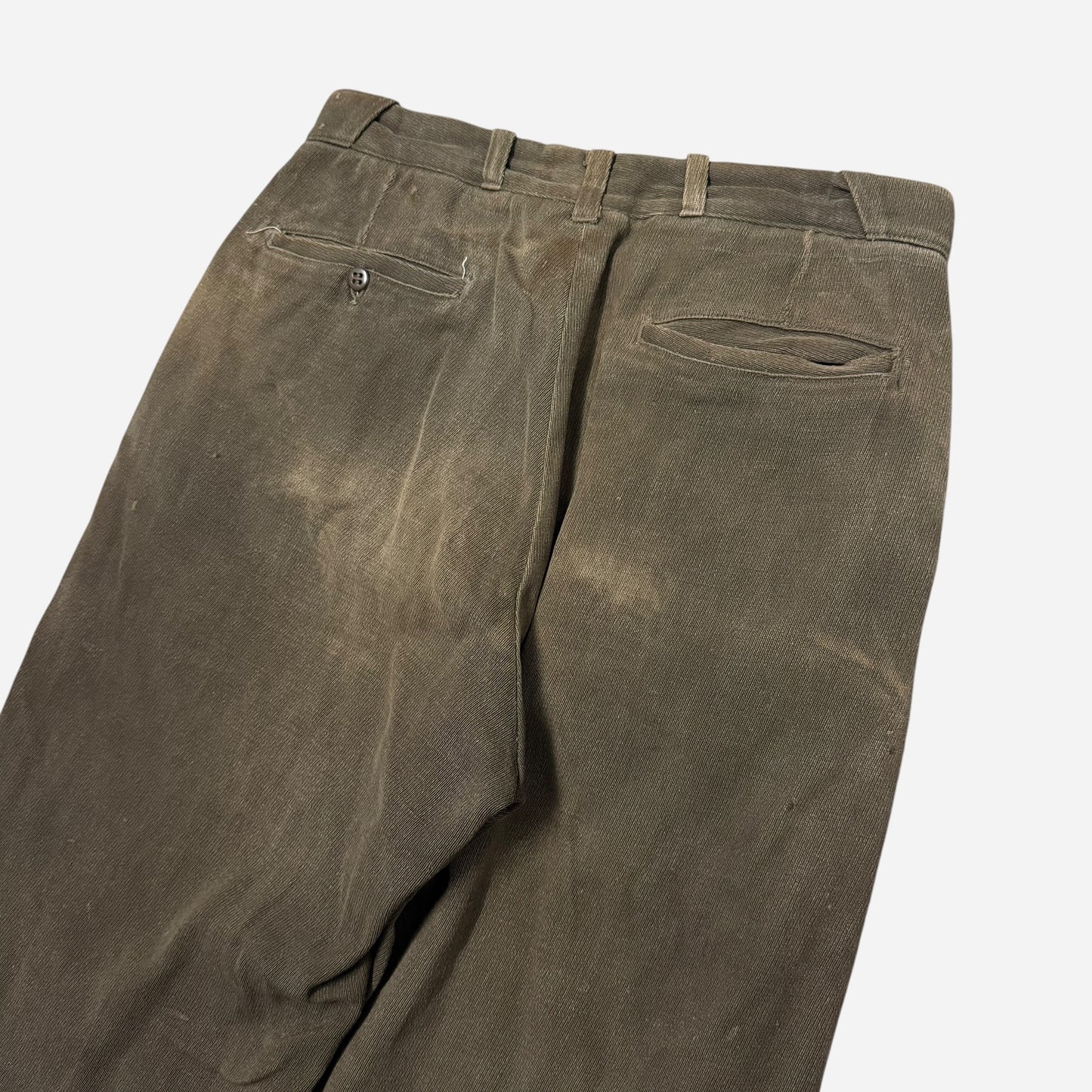 1950s Anvil armada green cotton whipcord work pants (30w)