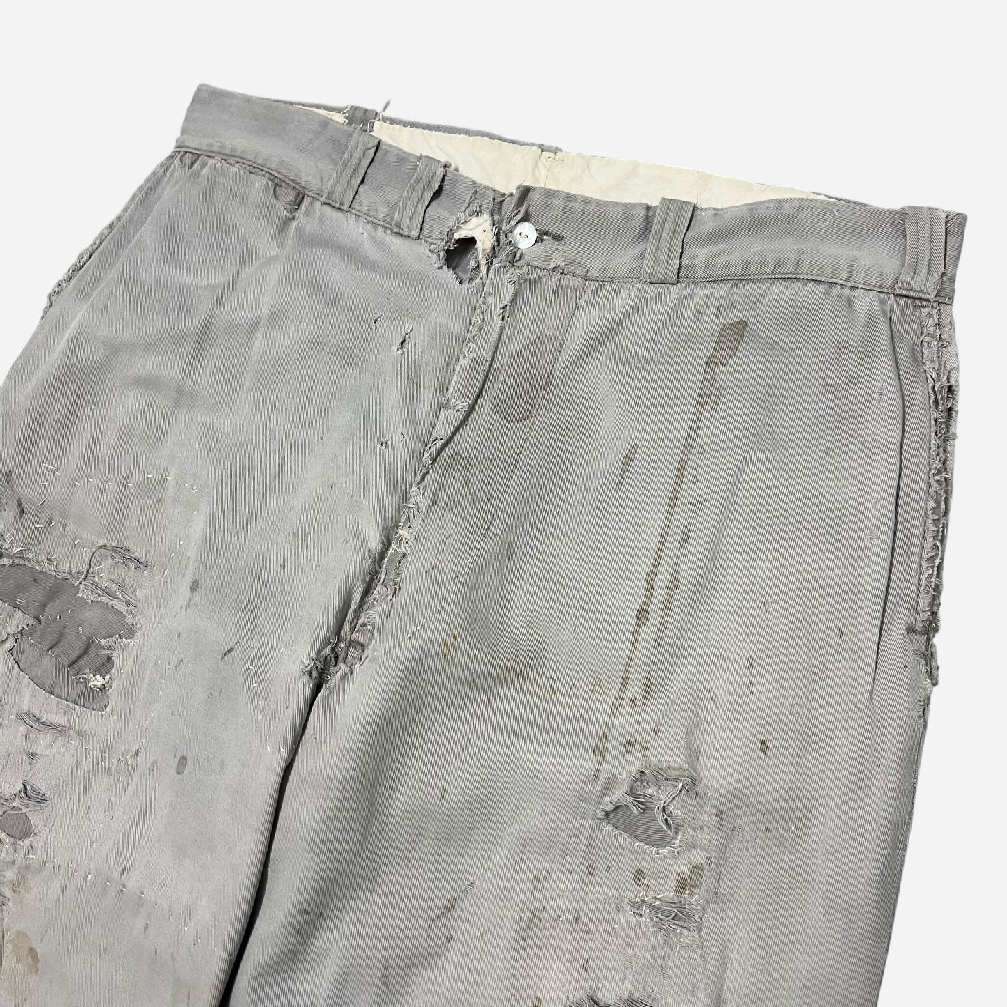 1950s Big Mac heavily repaired gray chinos (34w)