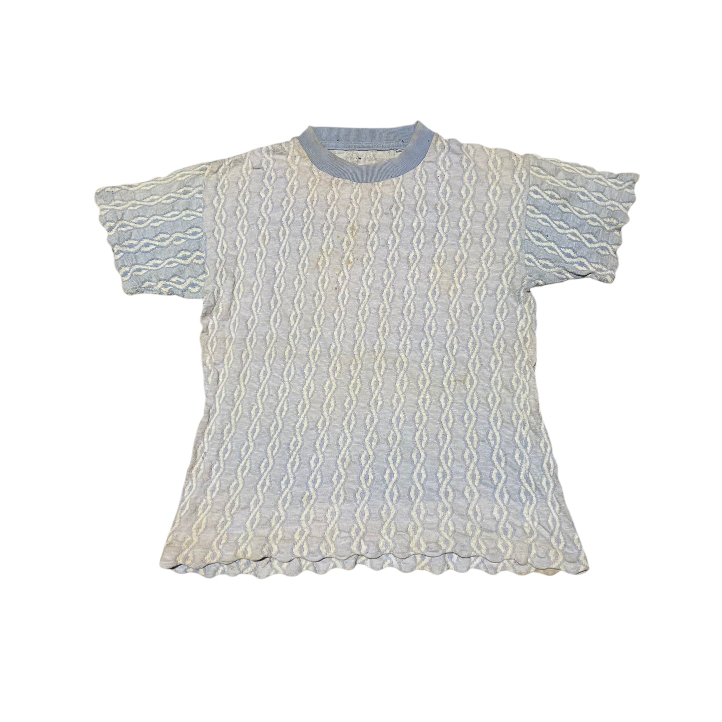 1950s Light blue cotton short sleeve knit (S/M)