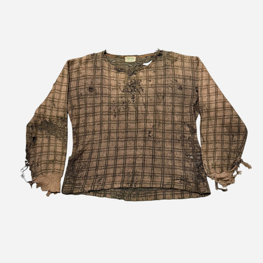 1940s Mohair pattern belt back knit sweater (M/L)