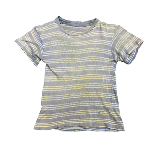 1940s Distressed blue striped t shirt (XS)