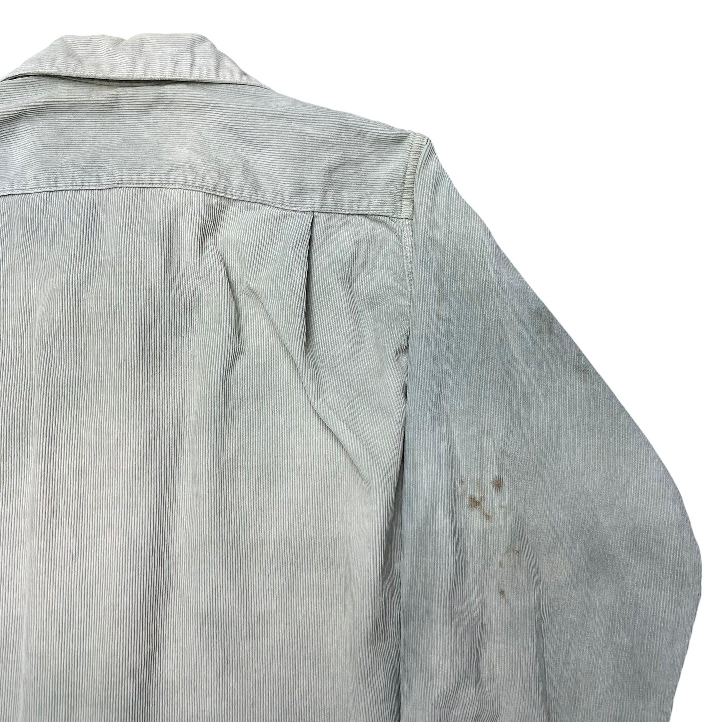 1950s Faded blue corduroy flap pocket collar shirt (S)