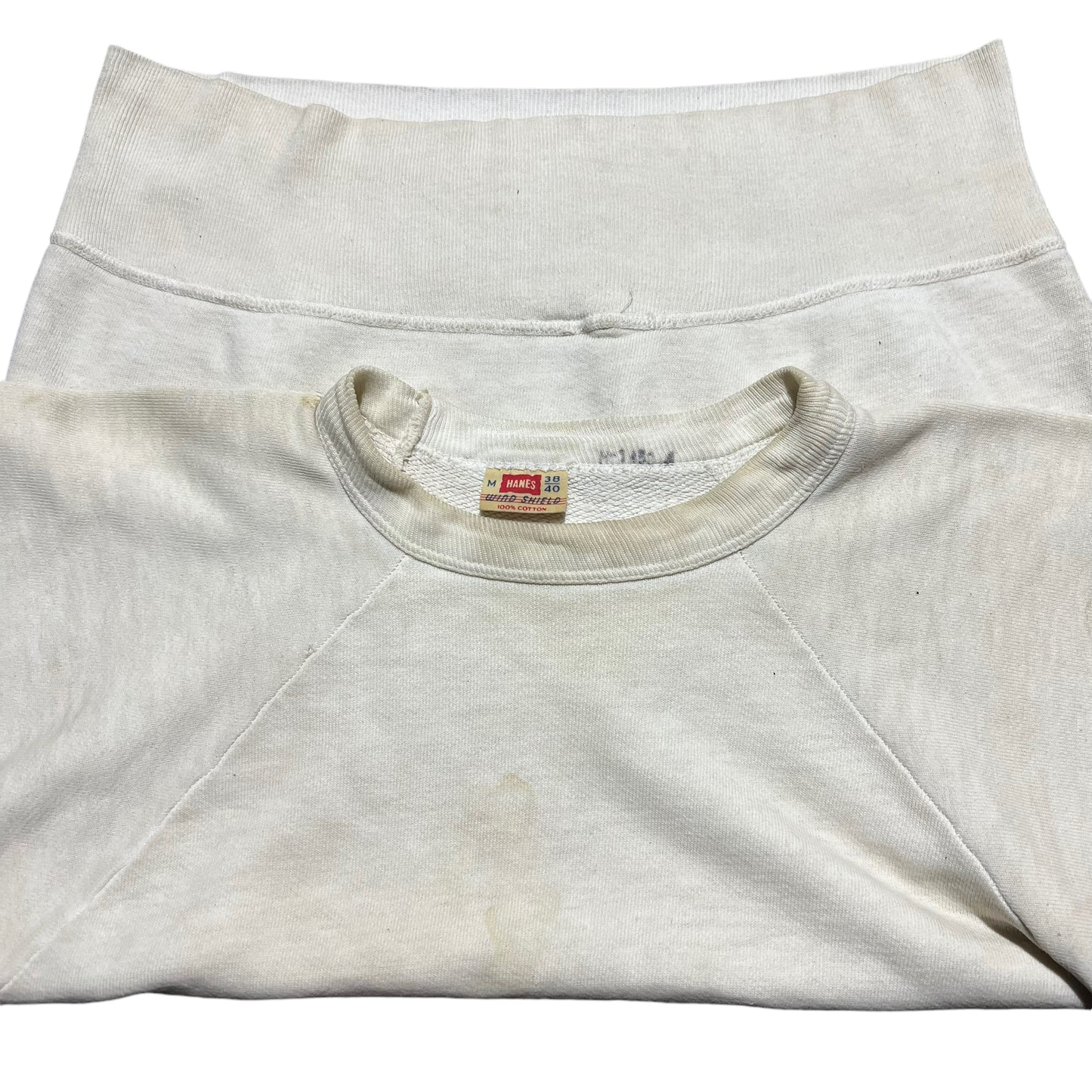 1960s Hanes white cut off sweatshirt (M)