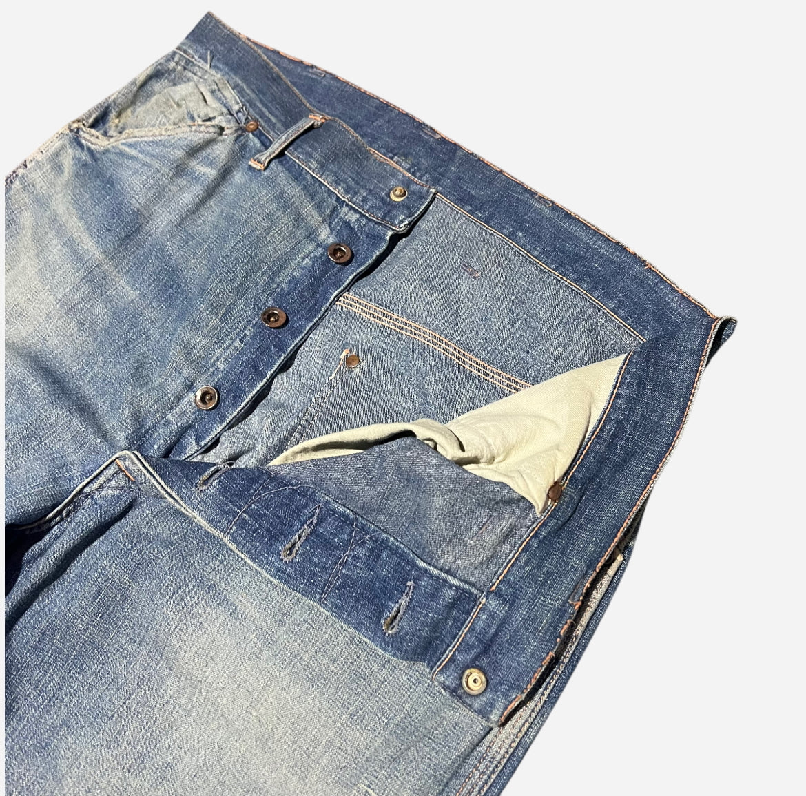 1940s Big Mac donut button fly denim jeans (34w)