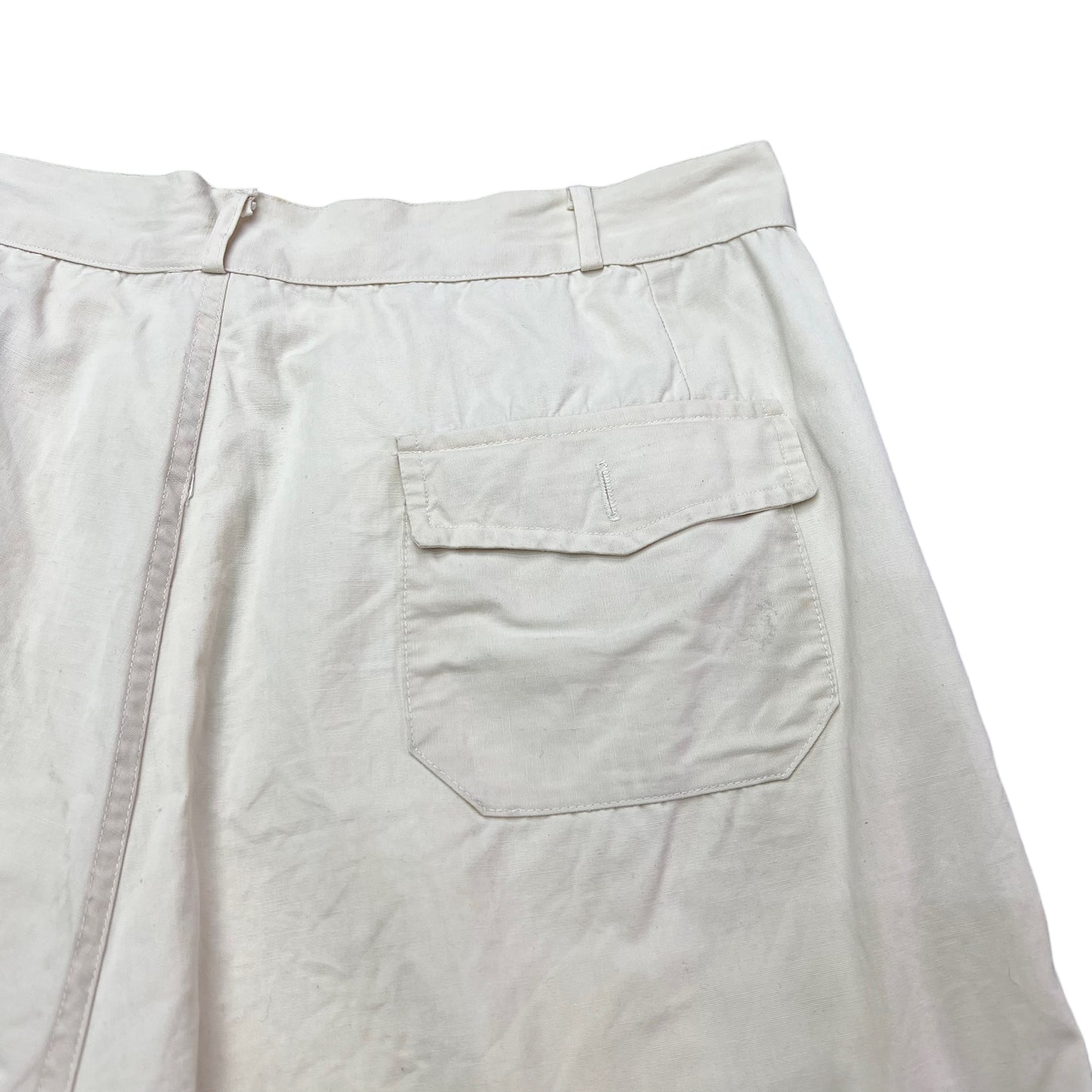 1940s White cotton pleated shorts (32w)