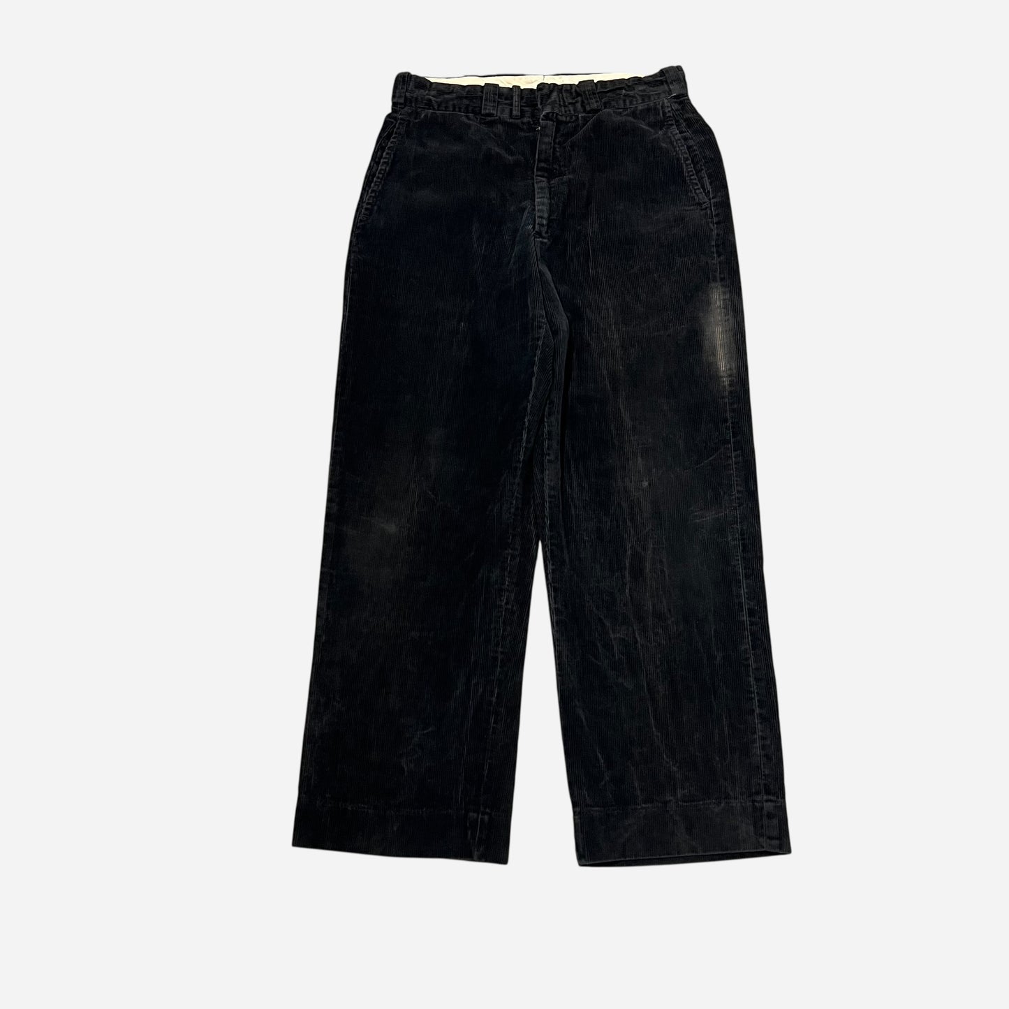 1950s Black corduroy sail cloth pants (31w)