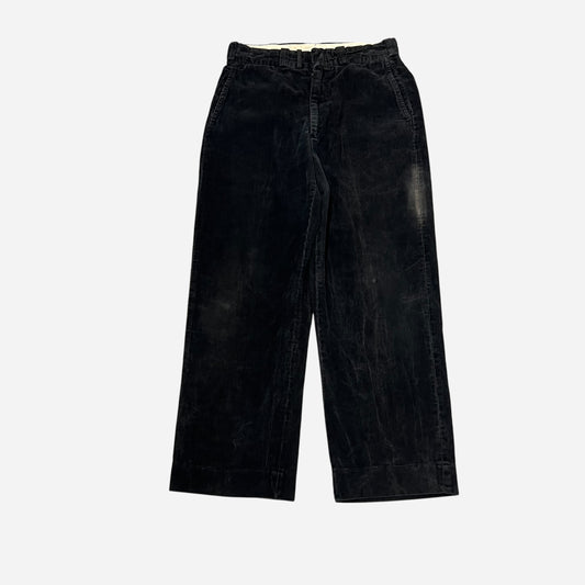 1950s Black corduroy sail cloth pants (31w)