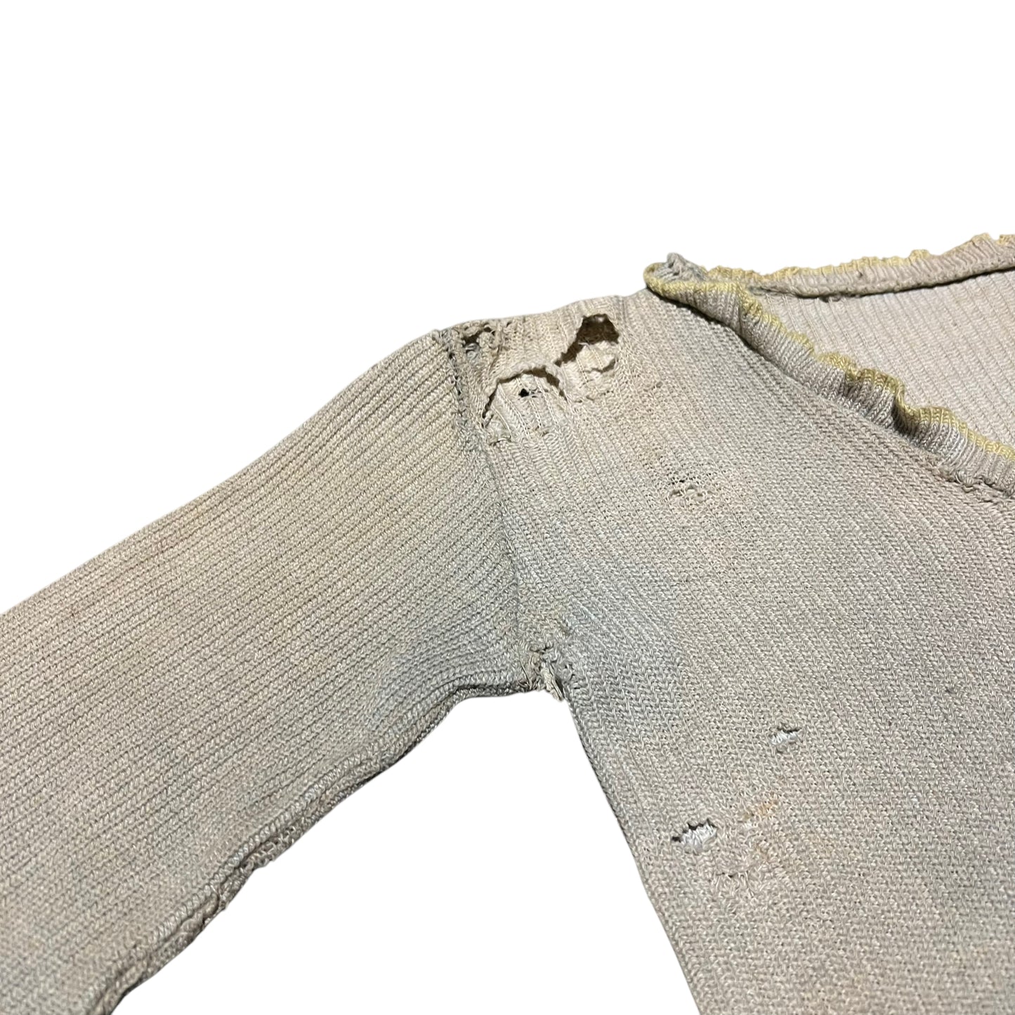 1920s Sun faded light blue repaired knit sweater (XXS)