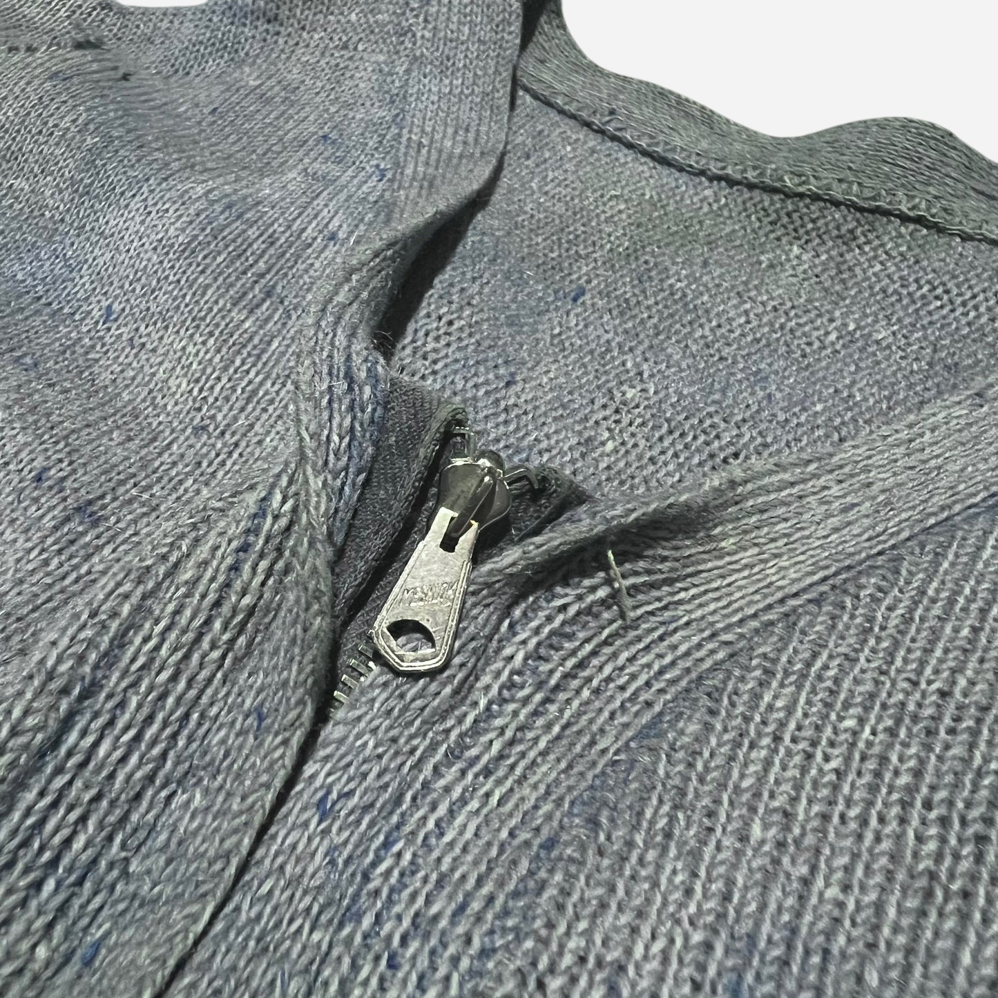 1930s Blue wool zip cardigan farmer worn (S)