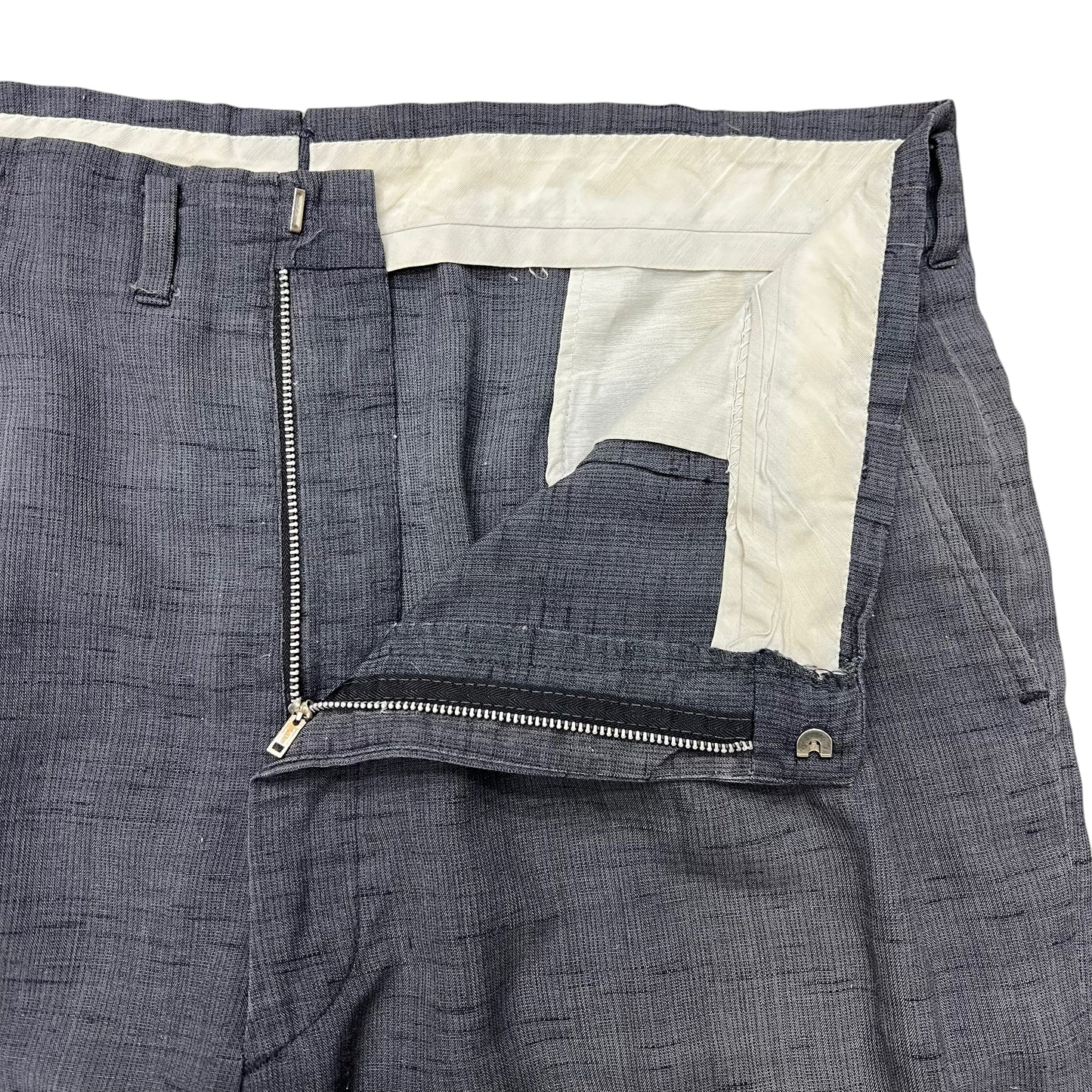 1940s Light cotton grey fleck trousers (36w)