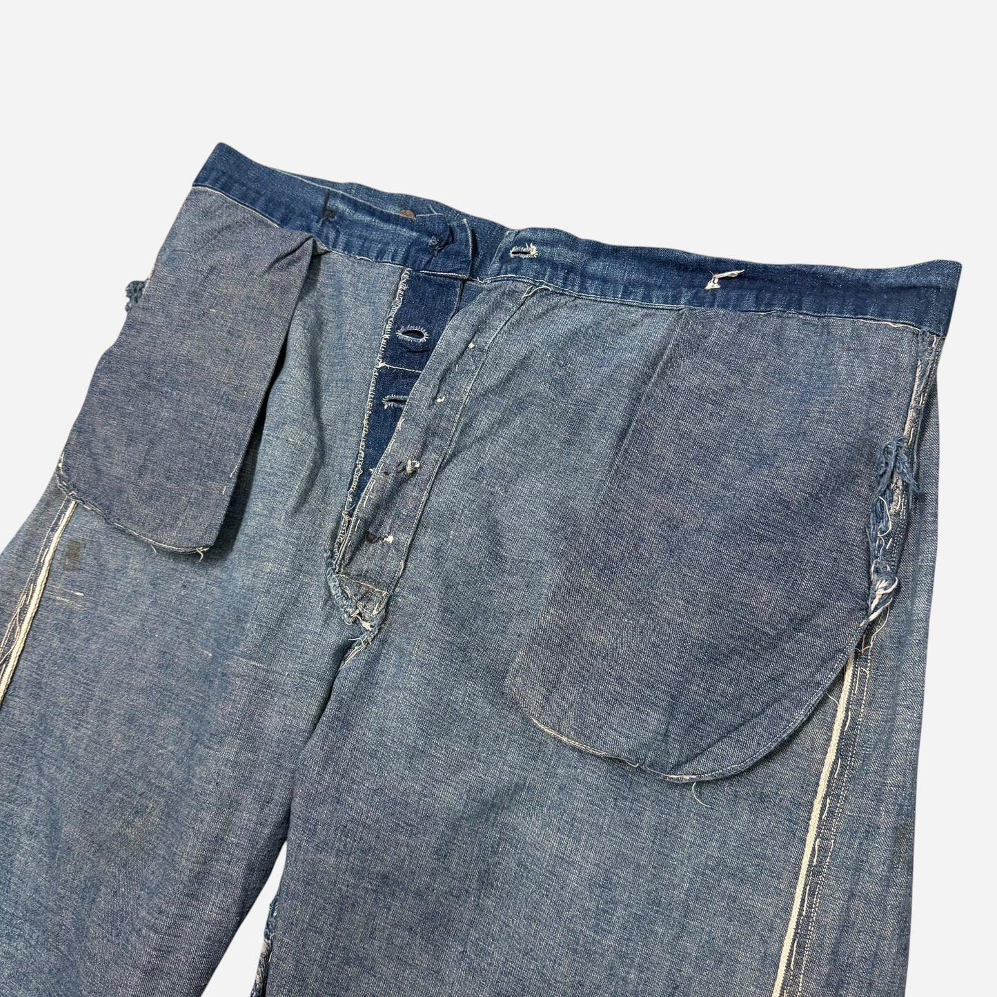 1910s Amoskeag denim split back cinch selvedge jeans (40w)