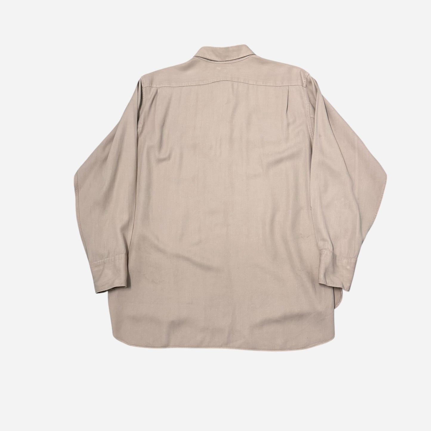 1950s 101 Montgomery Ward rayon gabardine tan/brown western style shirt (XL)