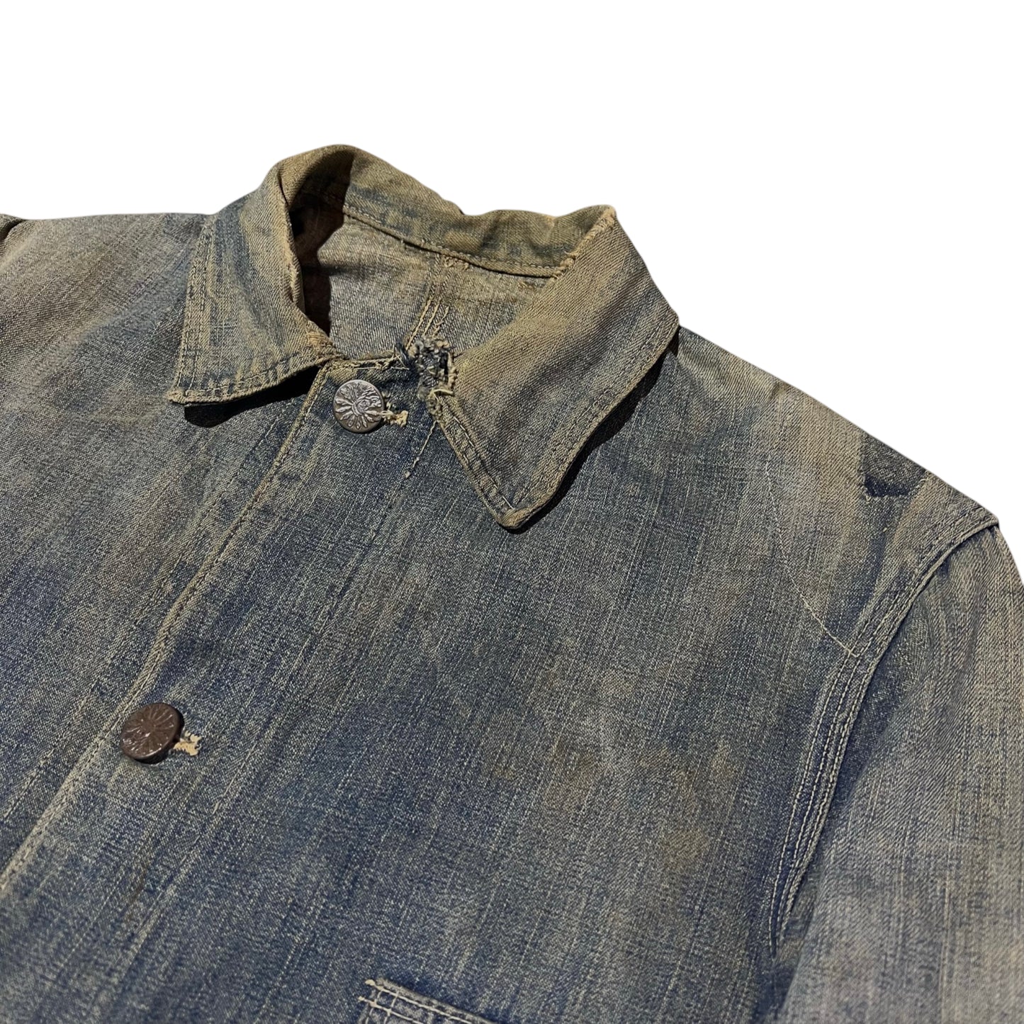 1930s Indian button denim chore jacket (S/M)