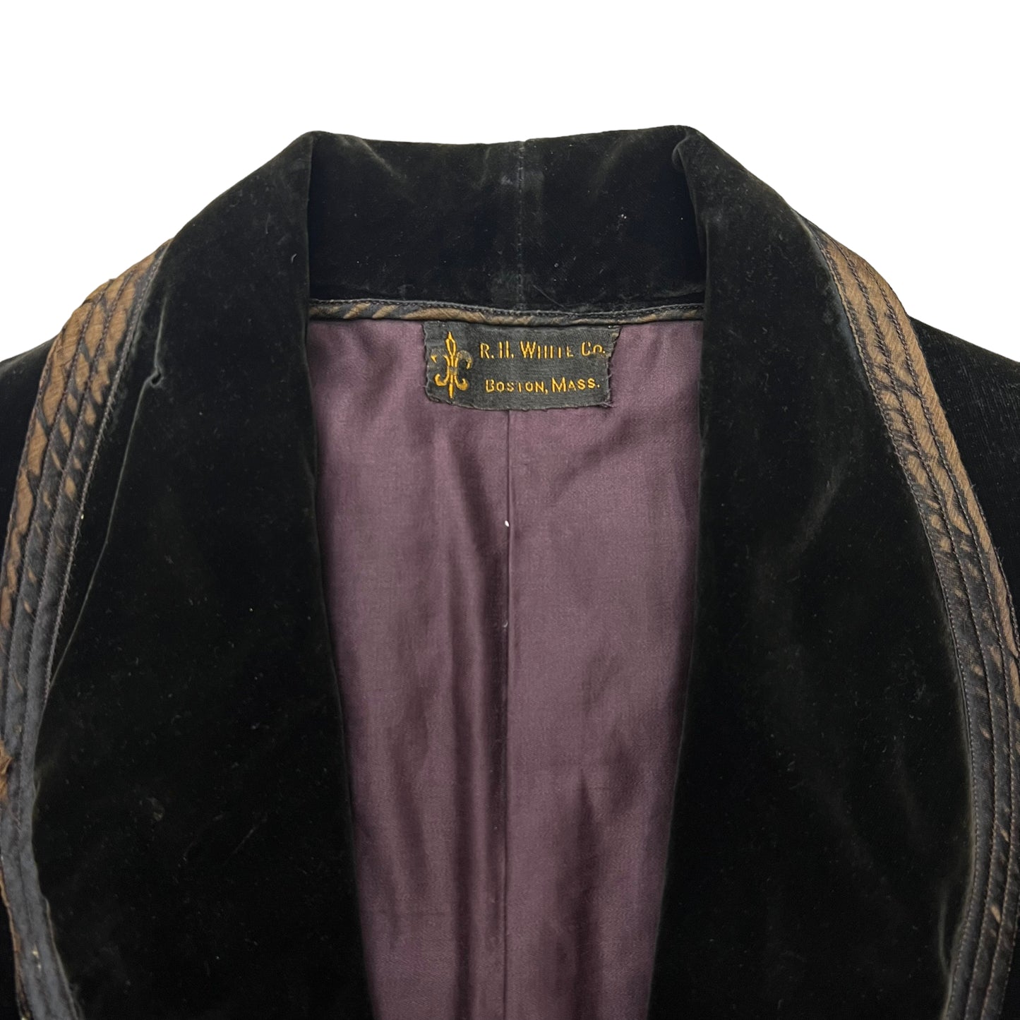 1900s-1910s Black velvet smoking jacket (M)