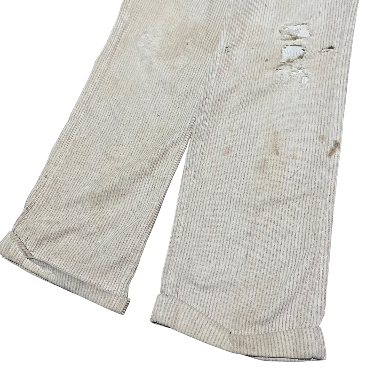 1930s Stifel white striped cotton side clasp pants (30w)