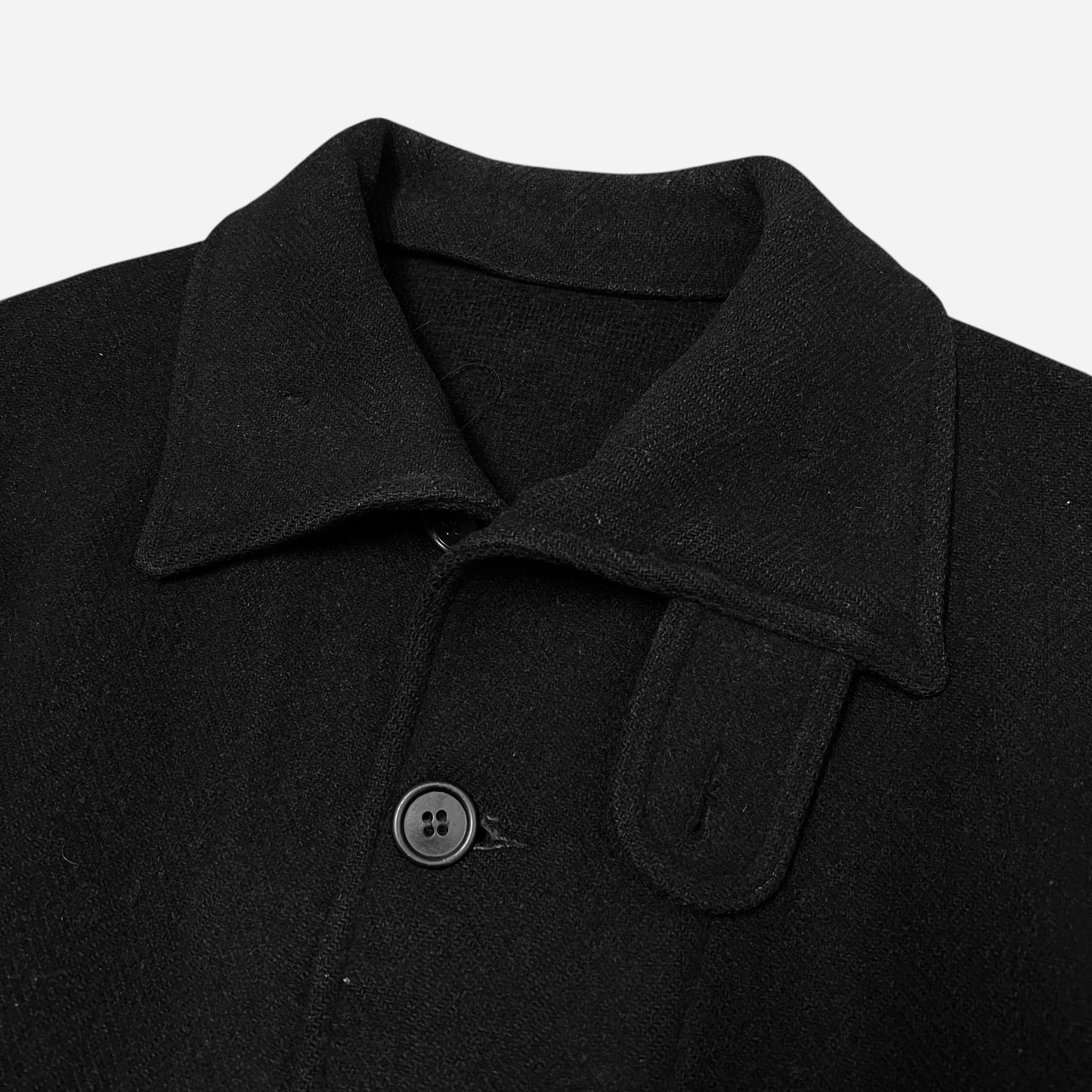 1930s USN Submariner black wool button down coat (M/L)