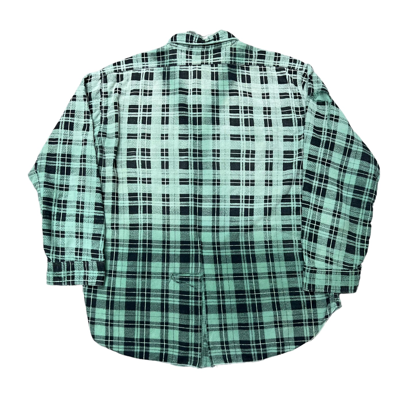 1940s The Big Favorite green plaid cotton flannel shirt (L/XL)