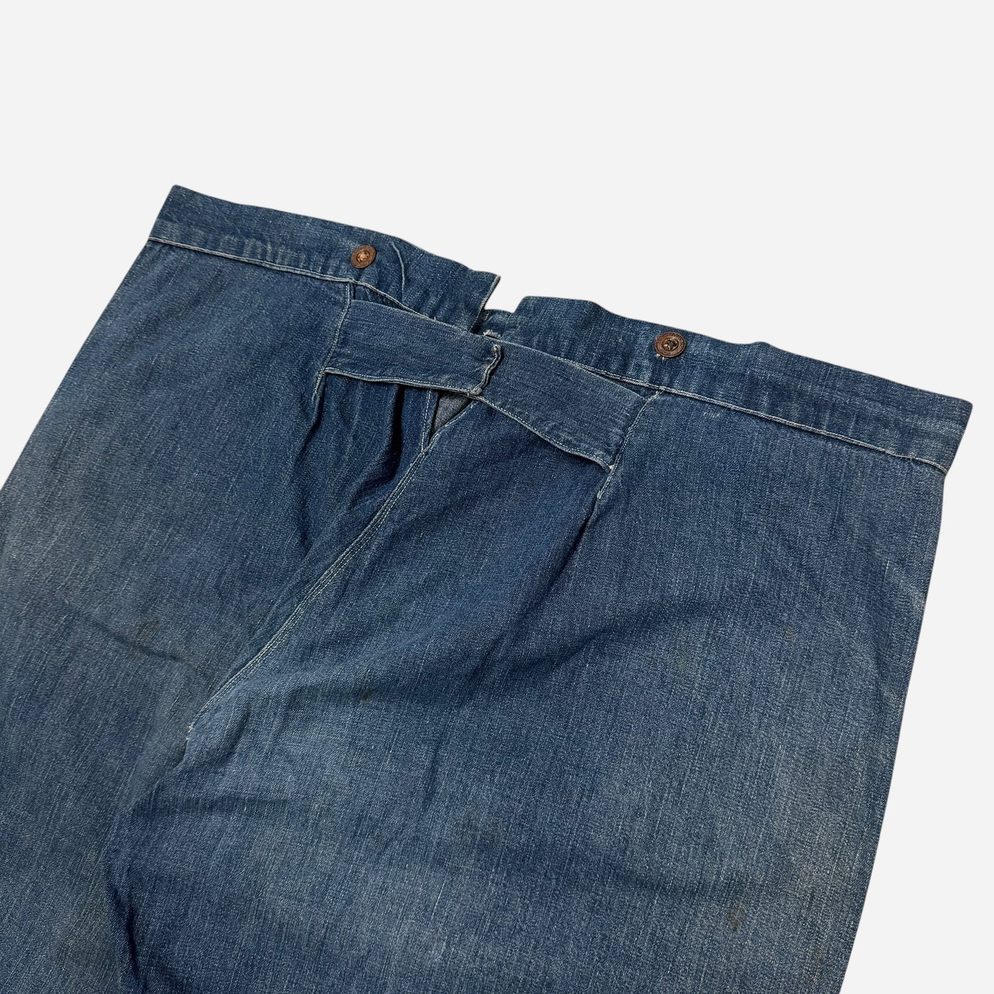1910s Amoskeag denim split back cinch selvedge jeans (40w)