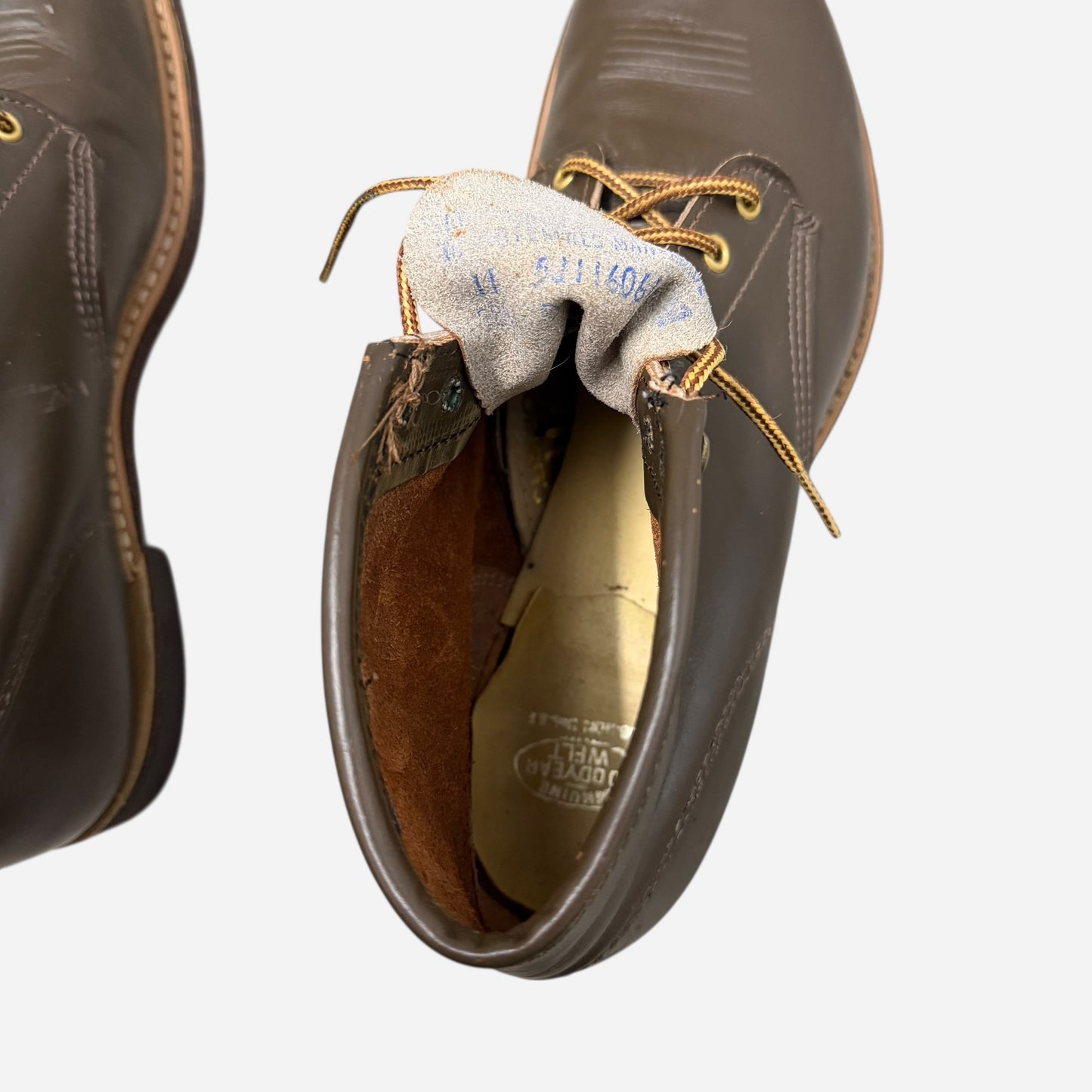 1940s 1950s NOS Lion Brand cowhide leather cork sole work boots (M10.5)