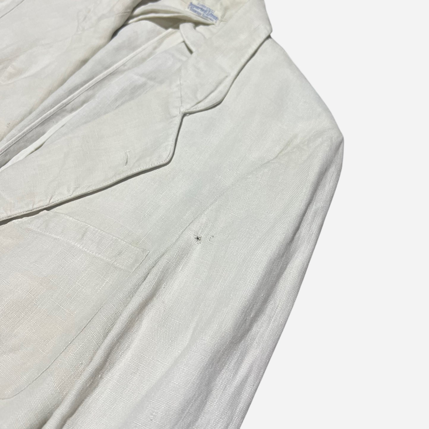 1920s 1930s White linen sack cut summer jacket (S/M)